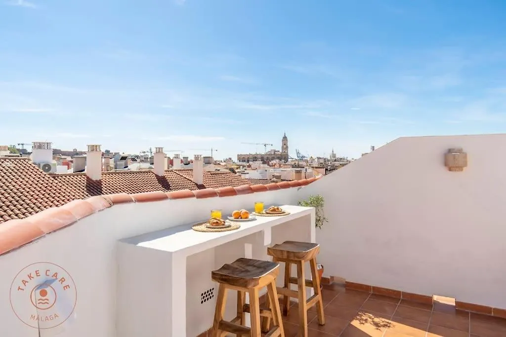 Lägenhet Casa La Terraza With Big Rooftop Terrace Málaga